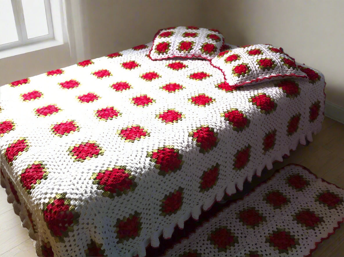 Handmade Crochet Bed sheet Floral