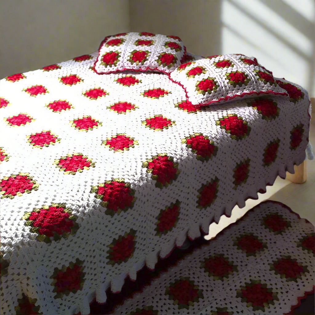 Handmade Crochet Bed sheet Floral