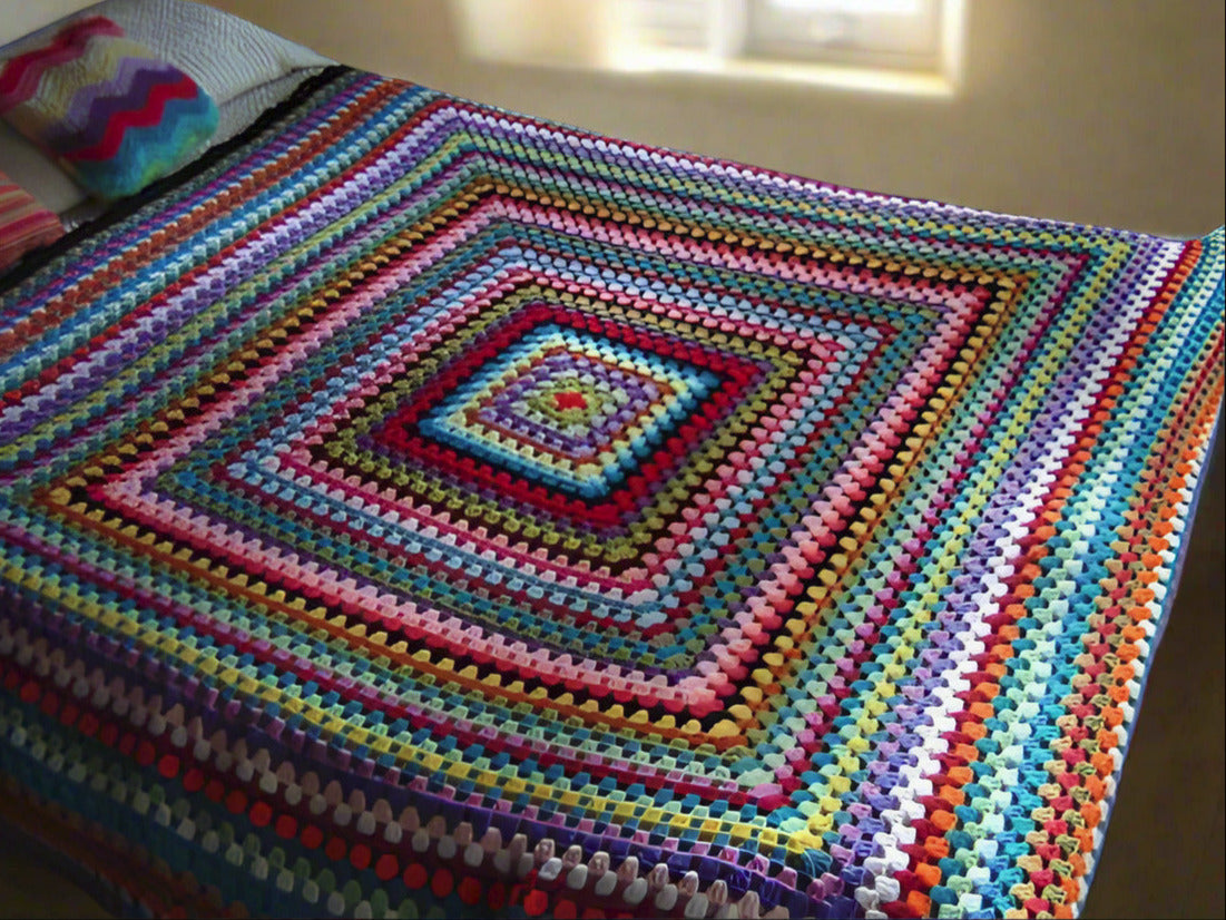 Handmade Crochet Bed sheet Multicolored