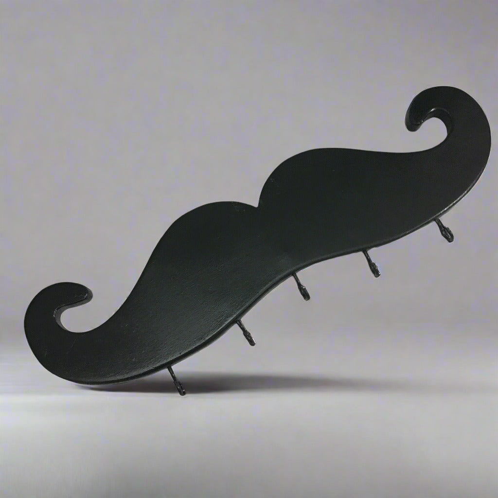 Mustache Shaped Wooden Key Holder