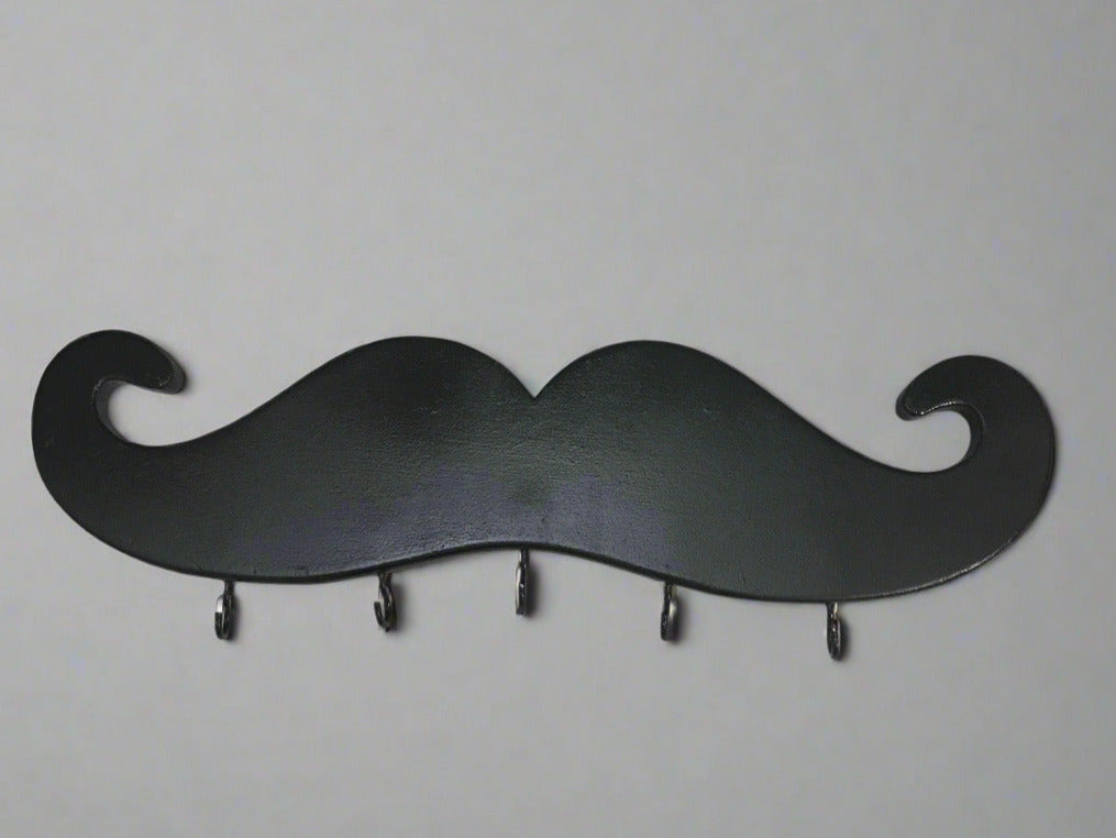 Mustache Shaped Wooden Key Holder