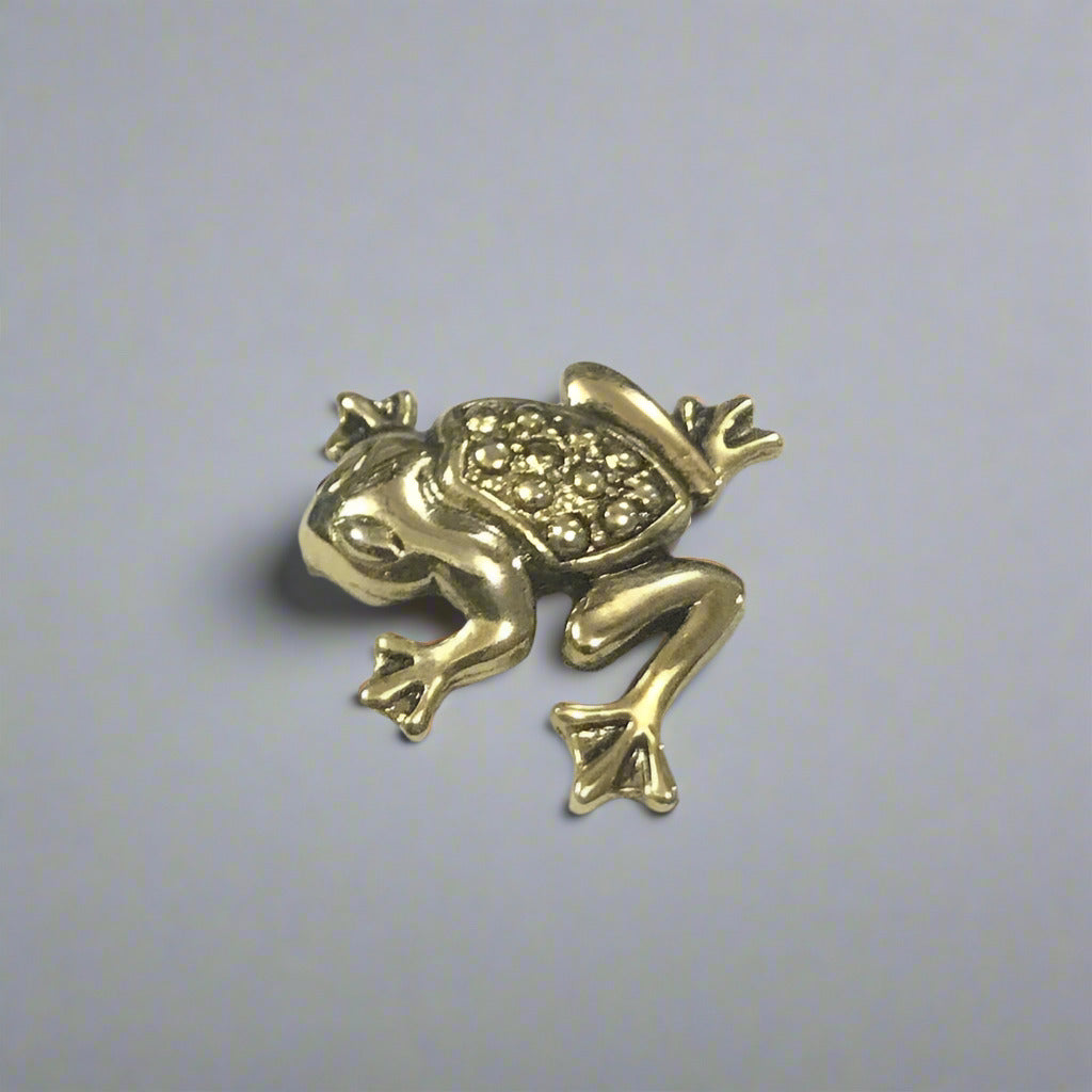 Little Happy Frog Brooch, Gold Plated