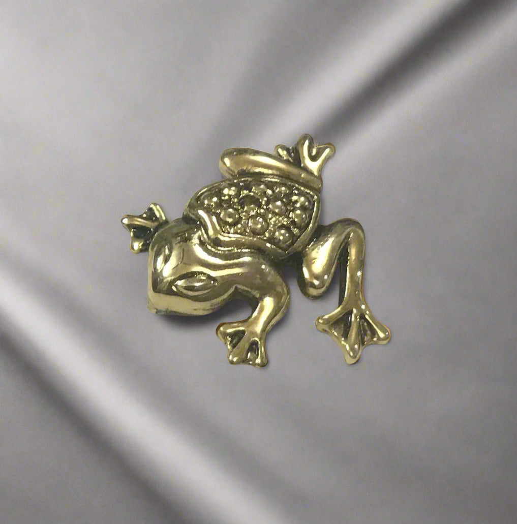 Little Happy Frog Brooch, Gold Plated