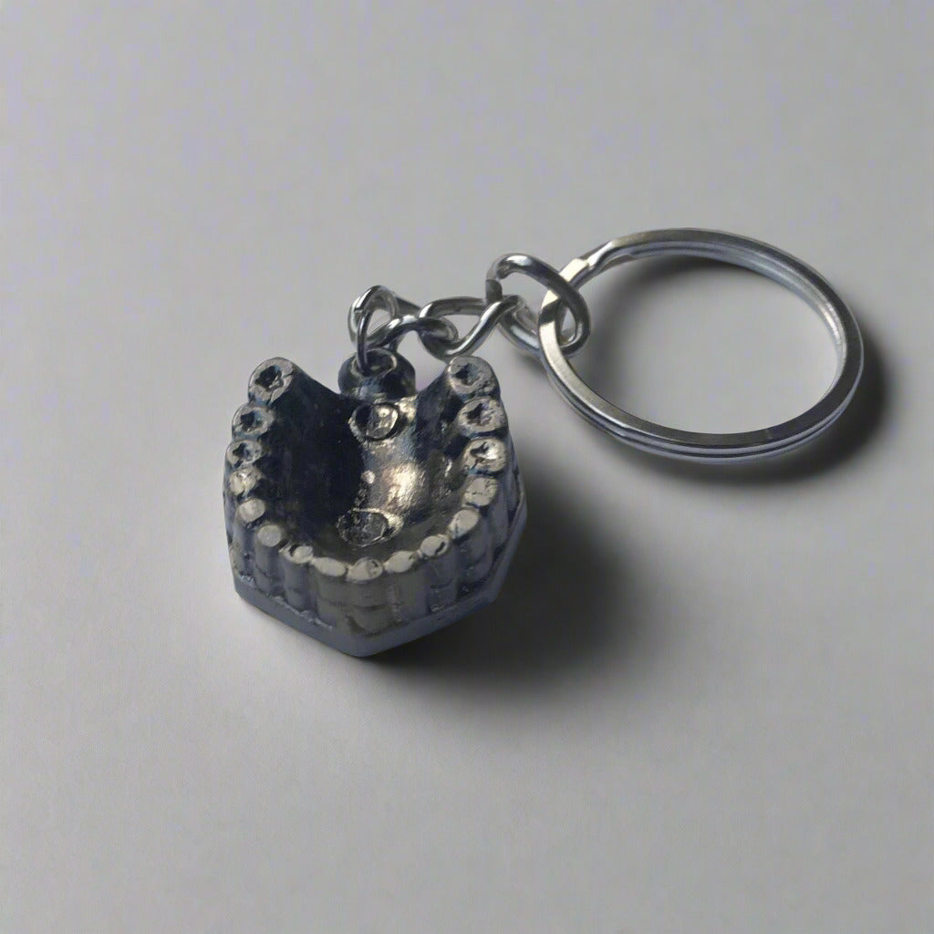 Miniature Denture Shaped Metal keychain