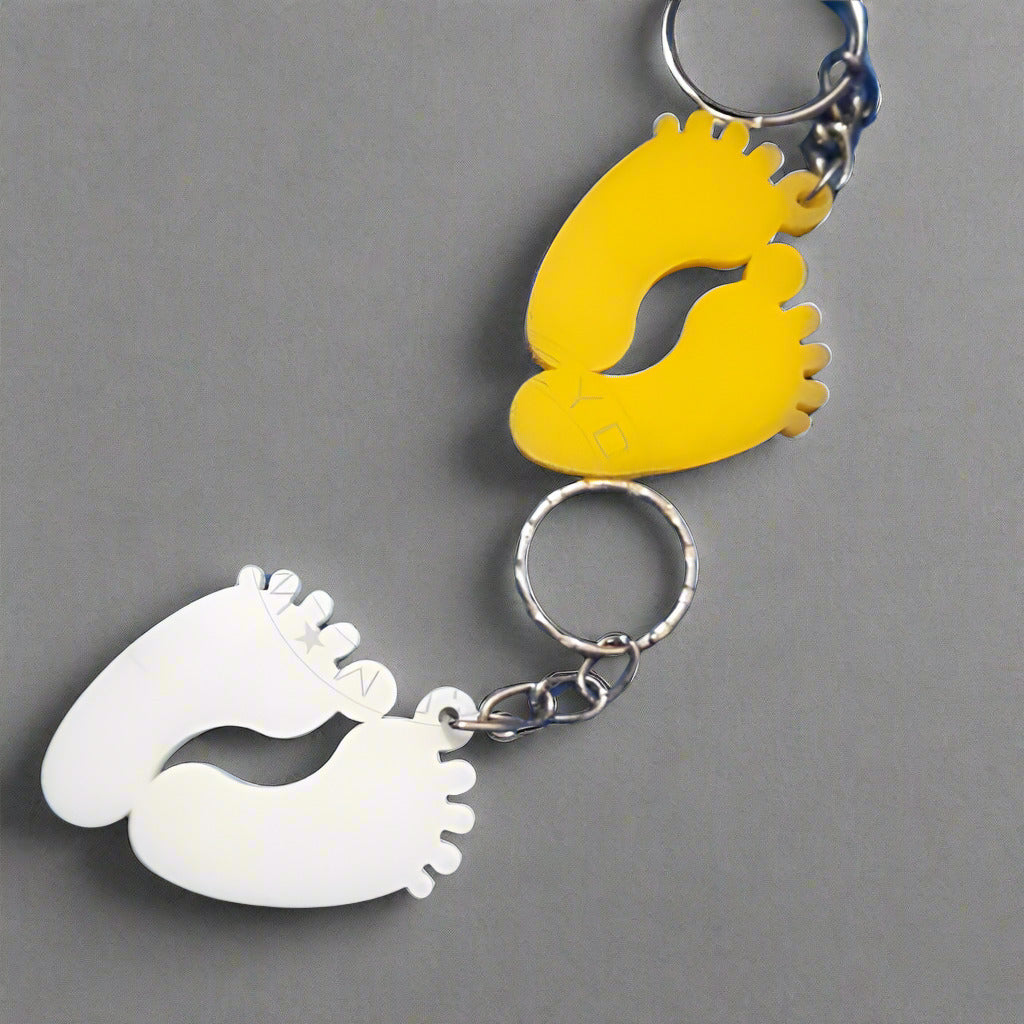 Laser Cut Acrylic Feet keychain