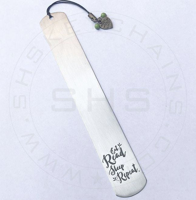 Bookmark -Stainless Steel "Eat-Read-Sleep-Repeat"