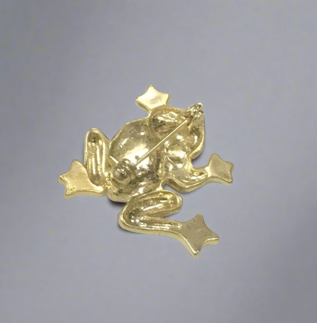 Cute Frog Brooch with Colored Beads