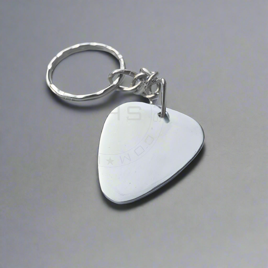 Stainless Steel Guitar Pick Keychain