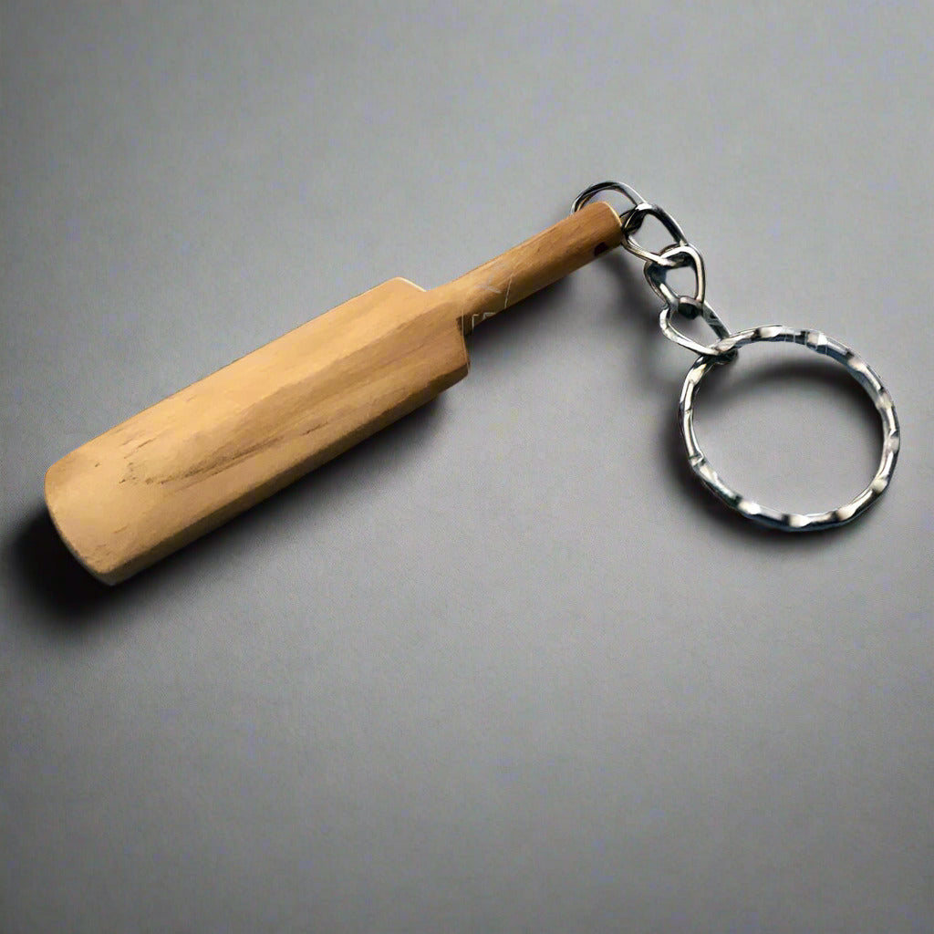 Handcrafted Miniature Wooden Cricket Bat keychain