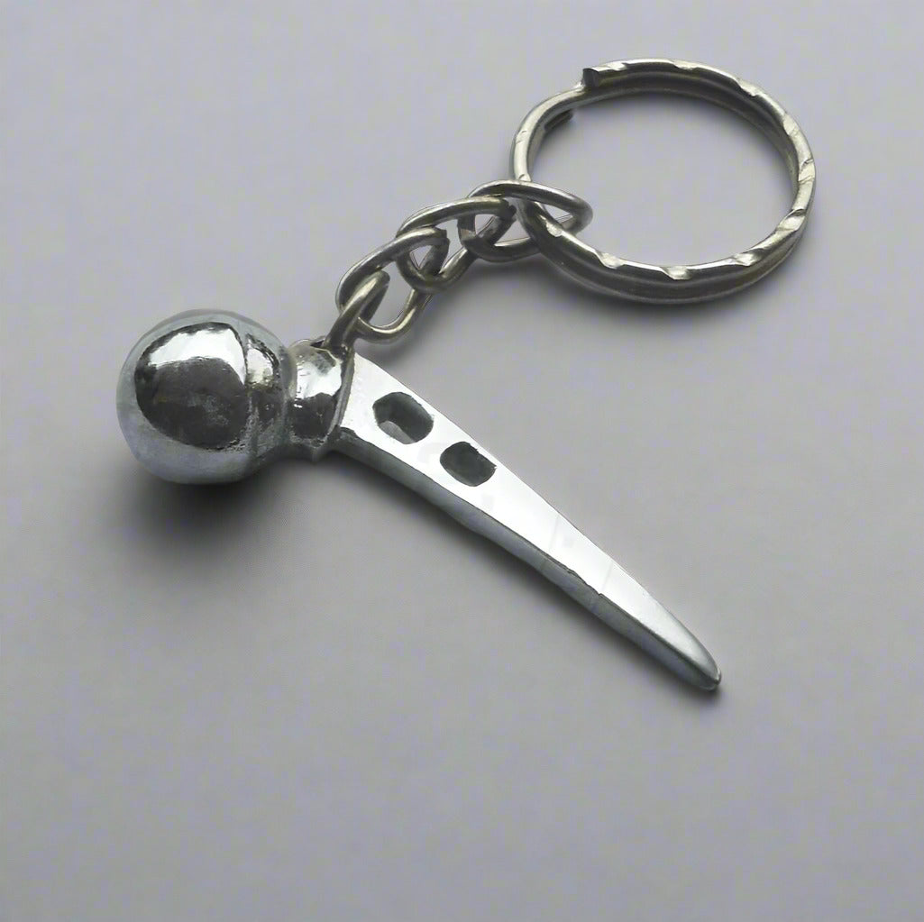 Keychain - Silver Plated Orthopedic Hip Prosthesis