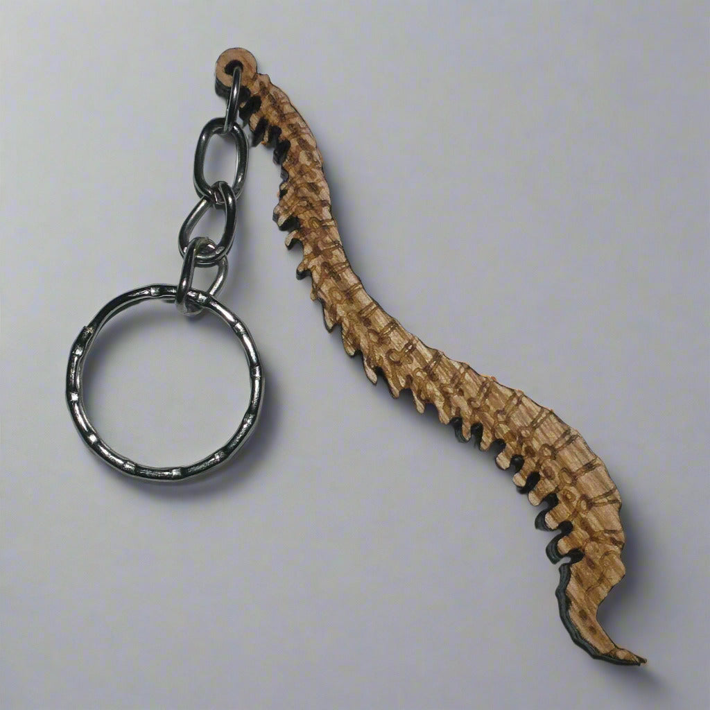 Keychain - Wooden Human Spine Shape
