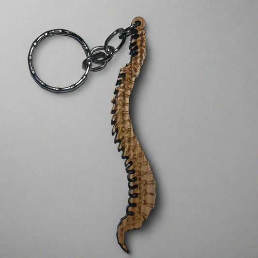 Keychain - Wooden Human Spine Shape