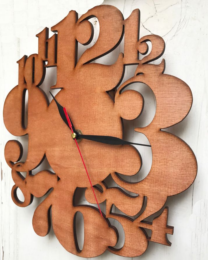 Laser Cut Plywood Digit Clock