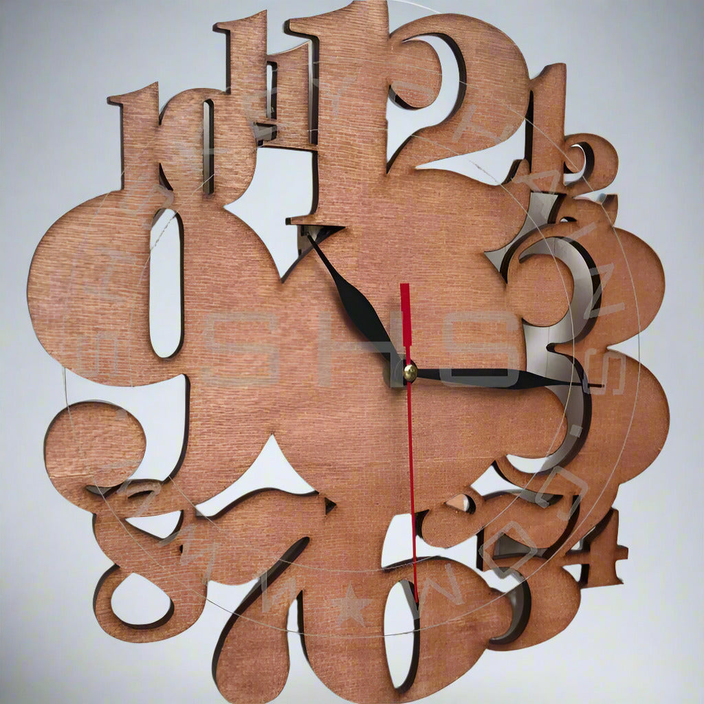 Laser Cut Plywood Digit Clock