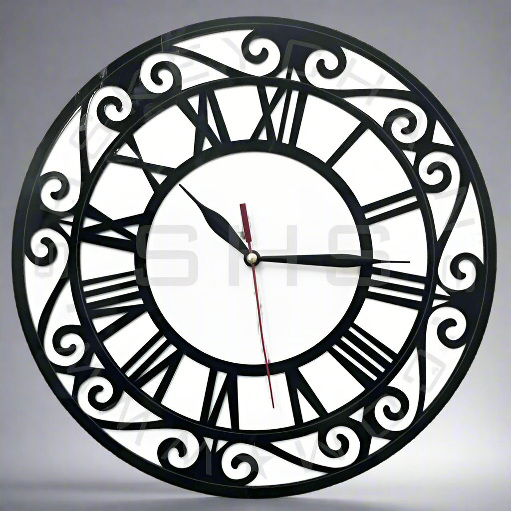 Elegant Laser Cut Double layered Acrylic Clock - Roman Touch