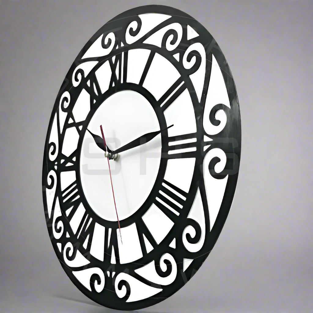 Elegant Laser Cut Double layered Acrylic Clock - Roman Touch
