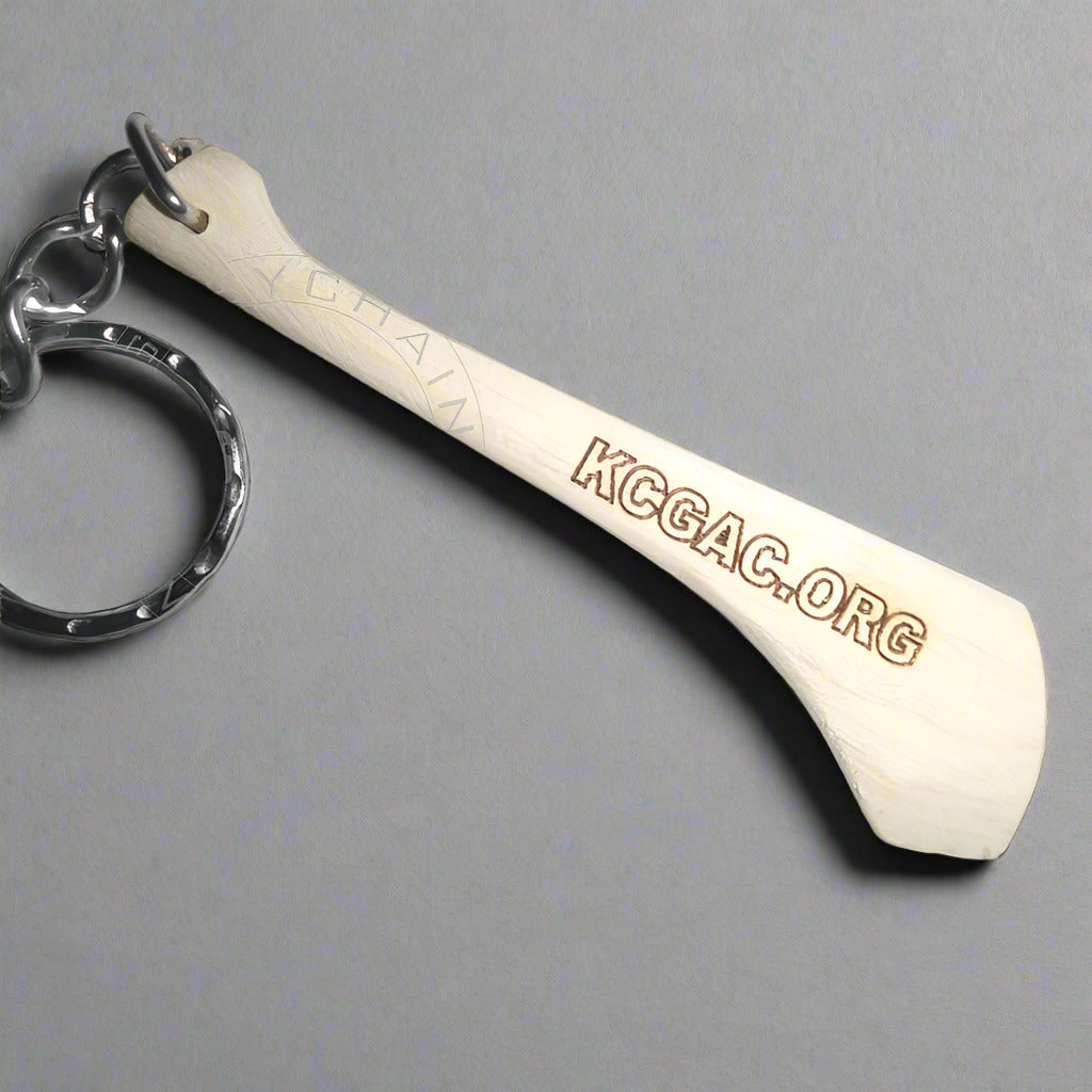 Irish Theme Miniature Wooden Hurling Stick Keyring