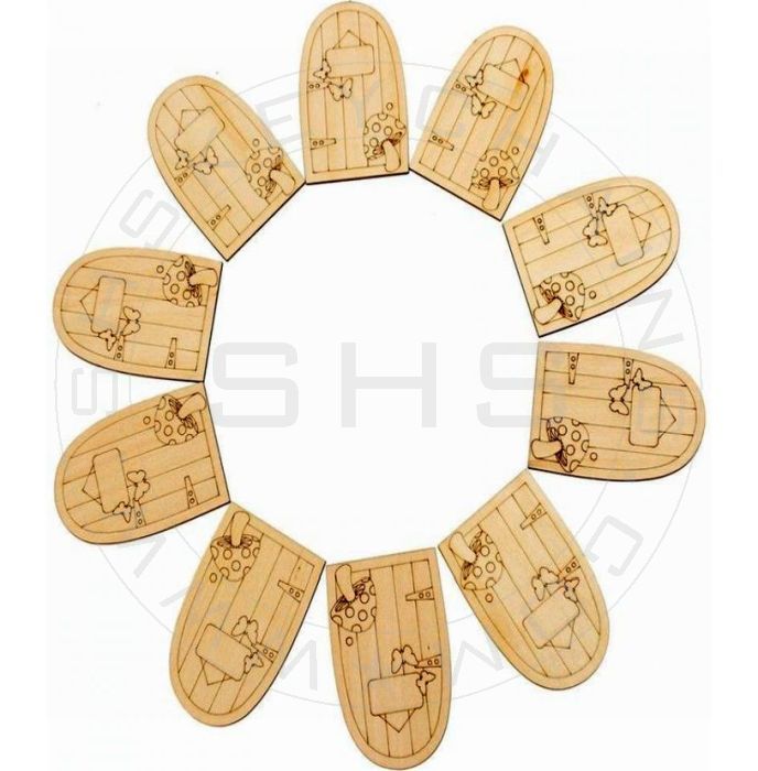 Laser Cut Miniature Fairy Doors-Pack of Ten