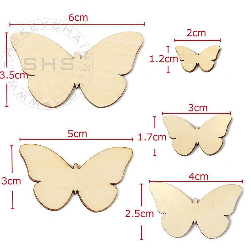 Laser Cut Plywood Butterflies-Assorted Sizes-Set of 5