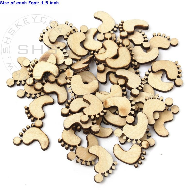 Laser Cut Baby Feet-1.5 inch- Pack of 50
