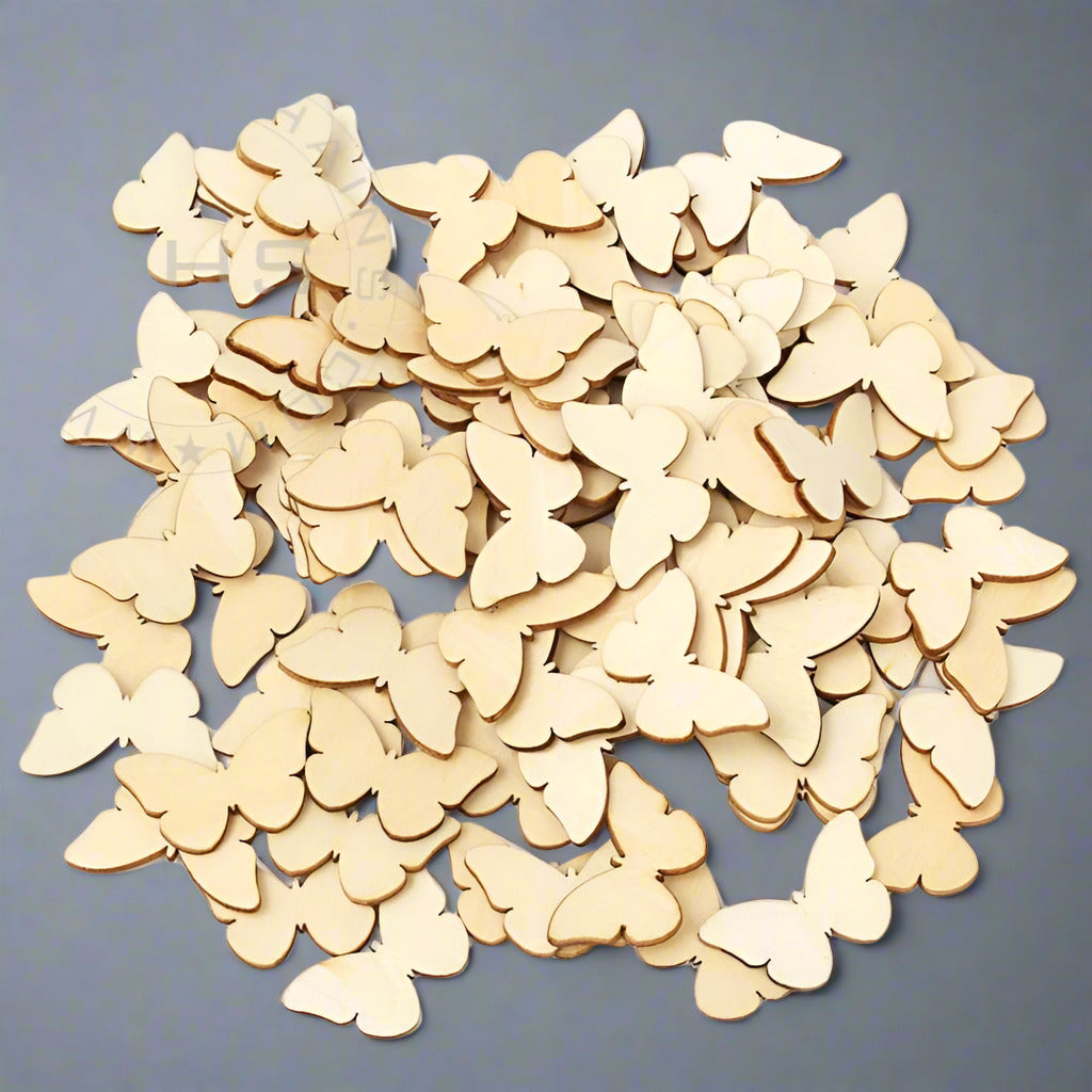 Laser Cut Plywood Butterflies-1.5 inch- Pack of 100