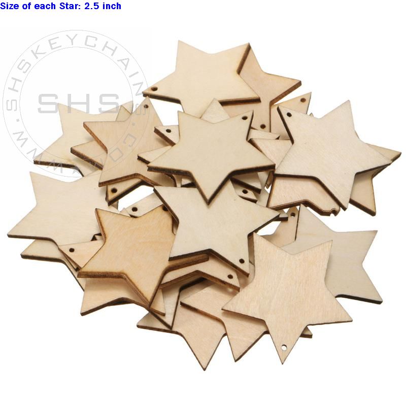 Laser Cut Plywood Stars-2.5 inches- Pack of 24