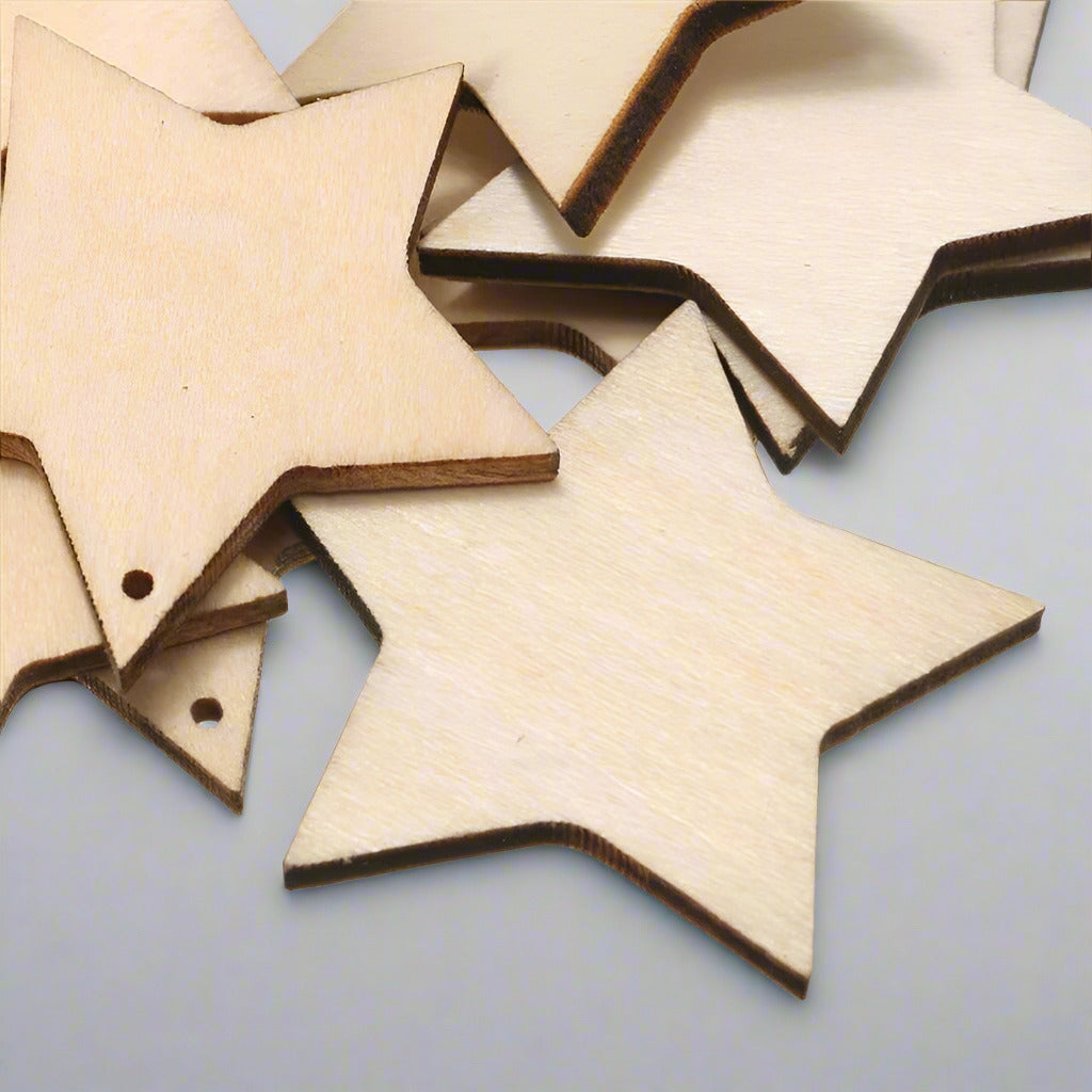Laser Cut Plywood Stars-2.5 inches- Pack of 24