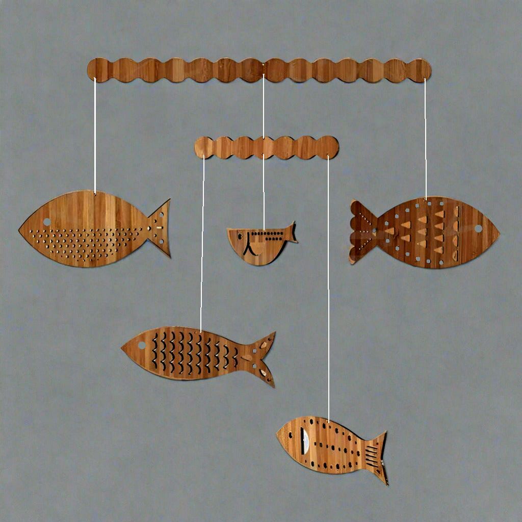 Laser Cut Wooden Fish Chimes for Kids