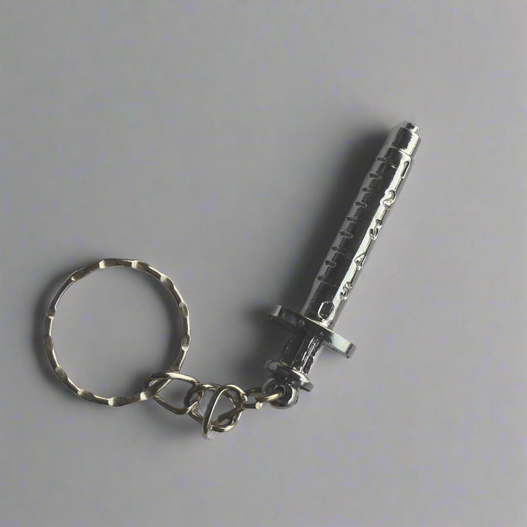 Medical Syringe Keychain-Silver Plated