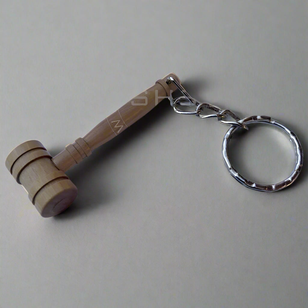 Keyring - Miniature Gavel for Law Professionals - Beech Wood