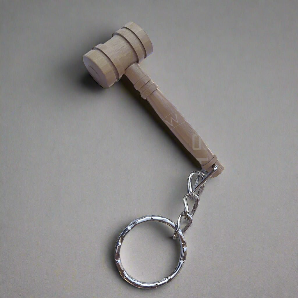 Keyring - Miniature Gavel for Law Professionals - Beech Wood