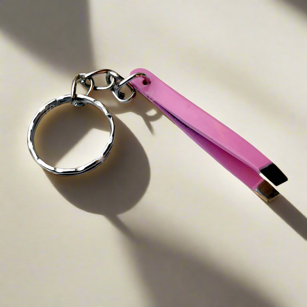 Miniature Pink Tweezers keychain - Assorted Colors