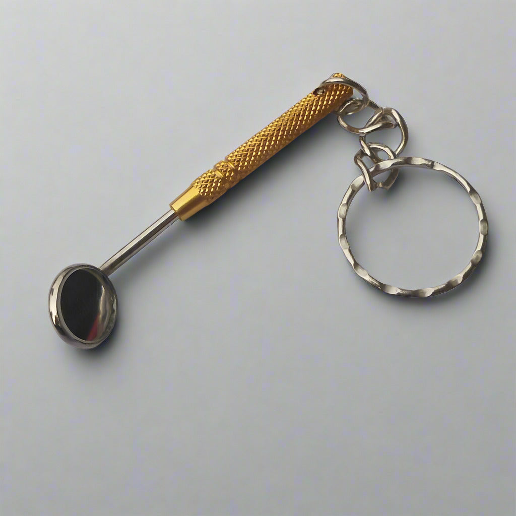 Dental Mouth Mirror Keychain with real Mirror - Assorted Colors