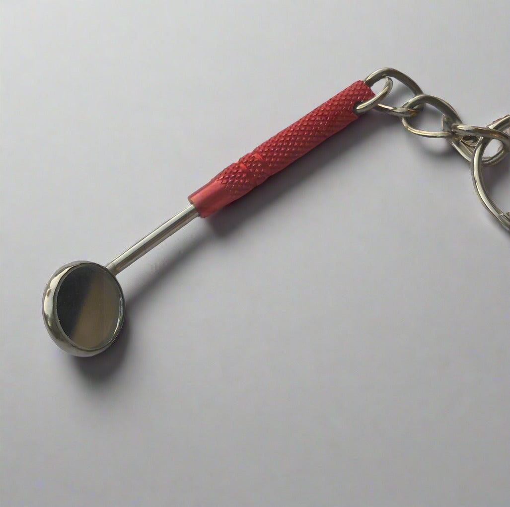 Dental Mouth Mirror Keychain with real Mirror - Assorted Colors