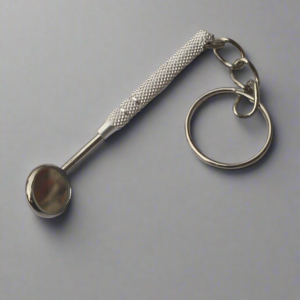 Dental Mouth Mirror Keychain with real Mirror - Assorted Colors