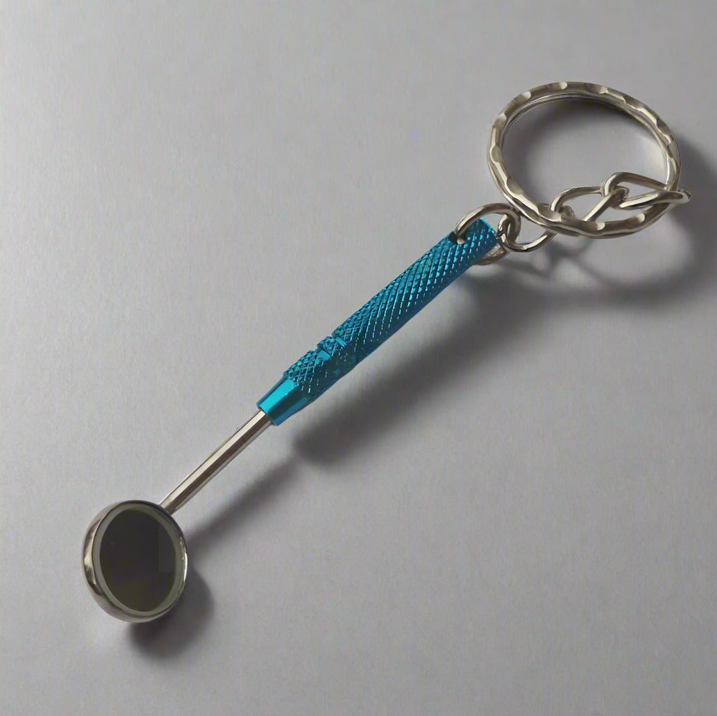 Dental Mouth Mirror Keychain with real Mirror - Assorted Colors