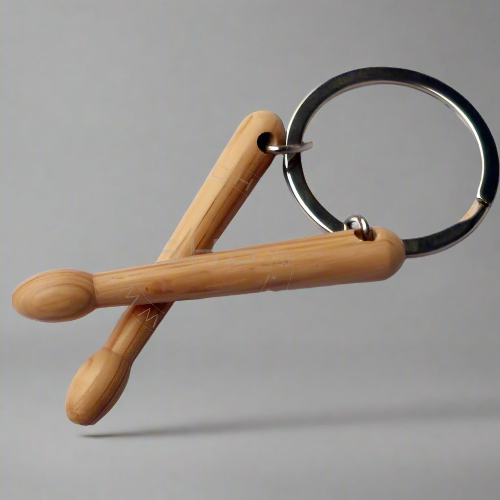 Pair of Wooden Drumsticks Music keychain