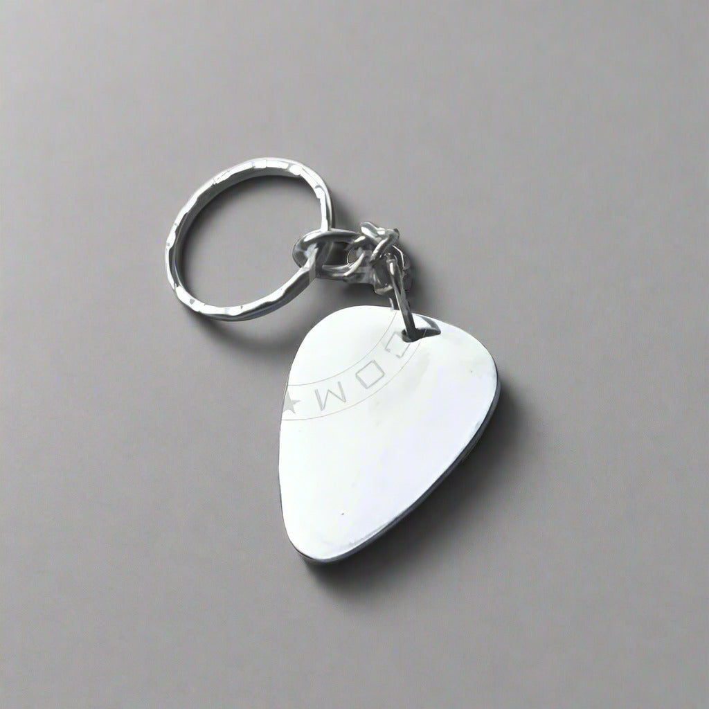 Stainless Steel Guitar Pick Keychain