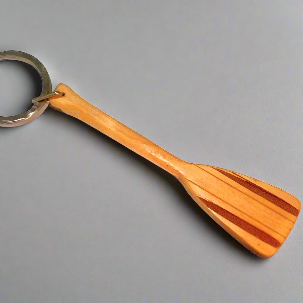 Paddle Shaped Wooden Keychain - Large