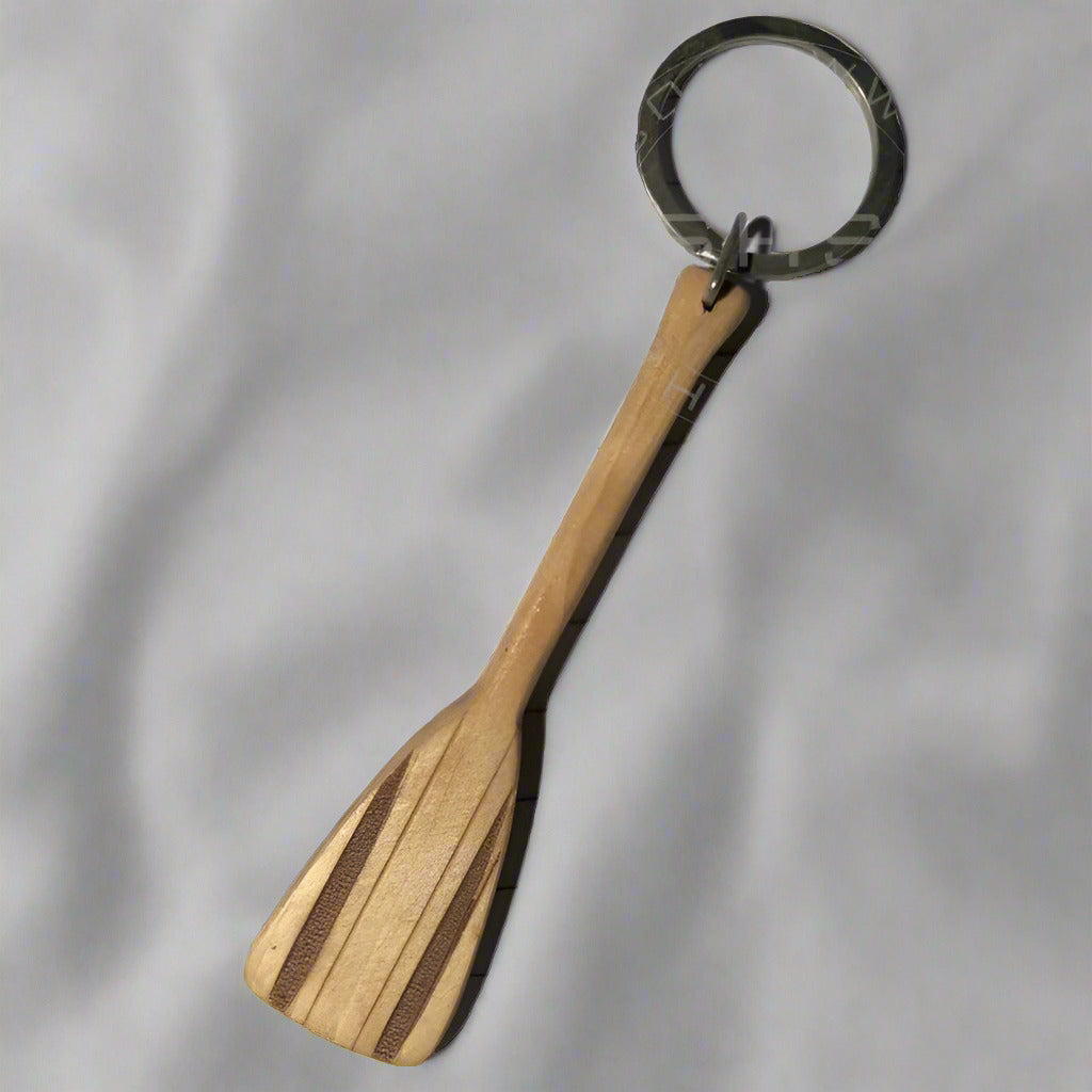 Paddle Shaped Wooden Keychain - Large