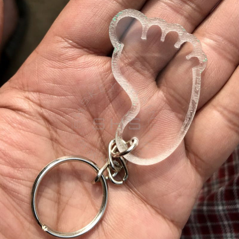 Foot Shaped Acrylic Keychain Pedicure Theme