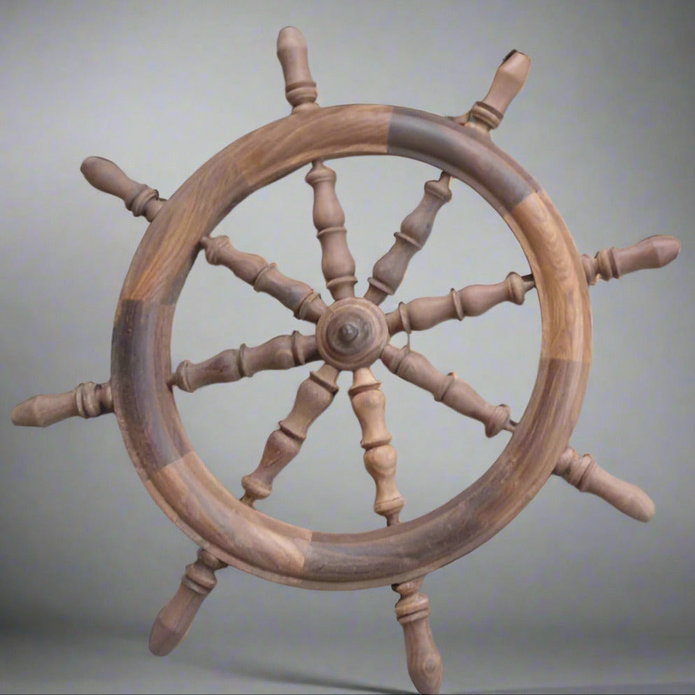 Handcrafted Rosewood Shipping Wheel-Assorted Sizes