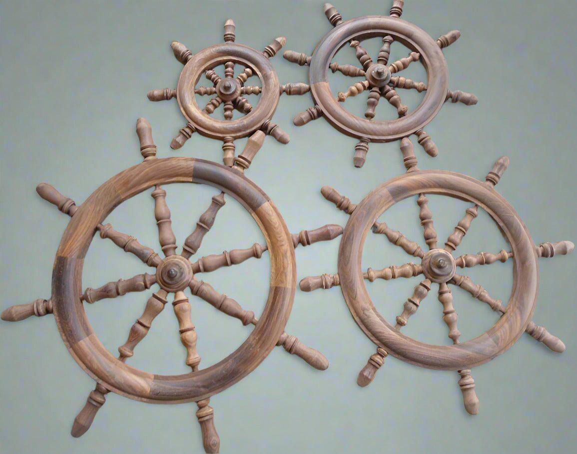 Handcrafted Rosewood Shipping Wheel-Assorted Sizes