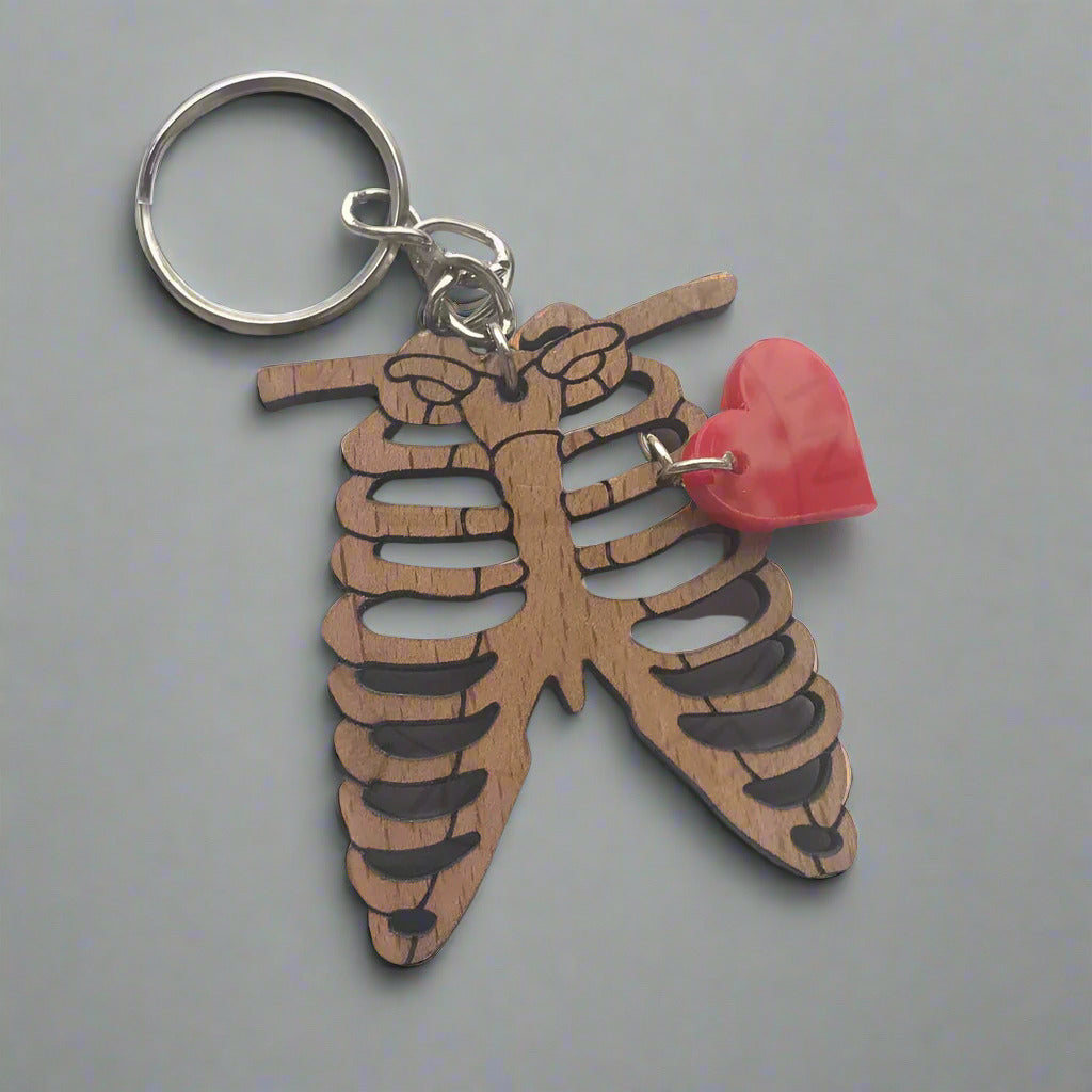 Keyring - A little Heart with Ribs