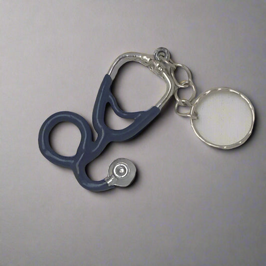 Keychain - Metal Stethoscope with Rubber Coating