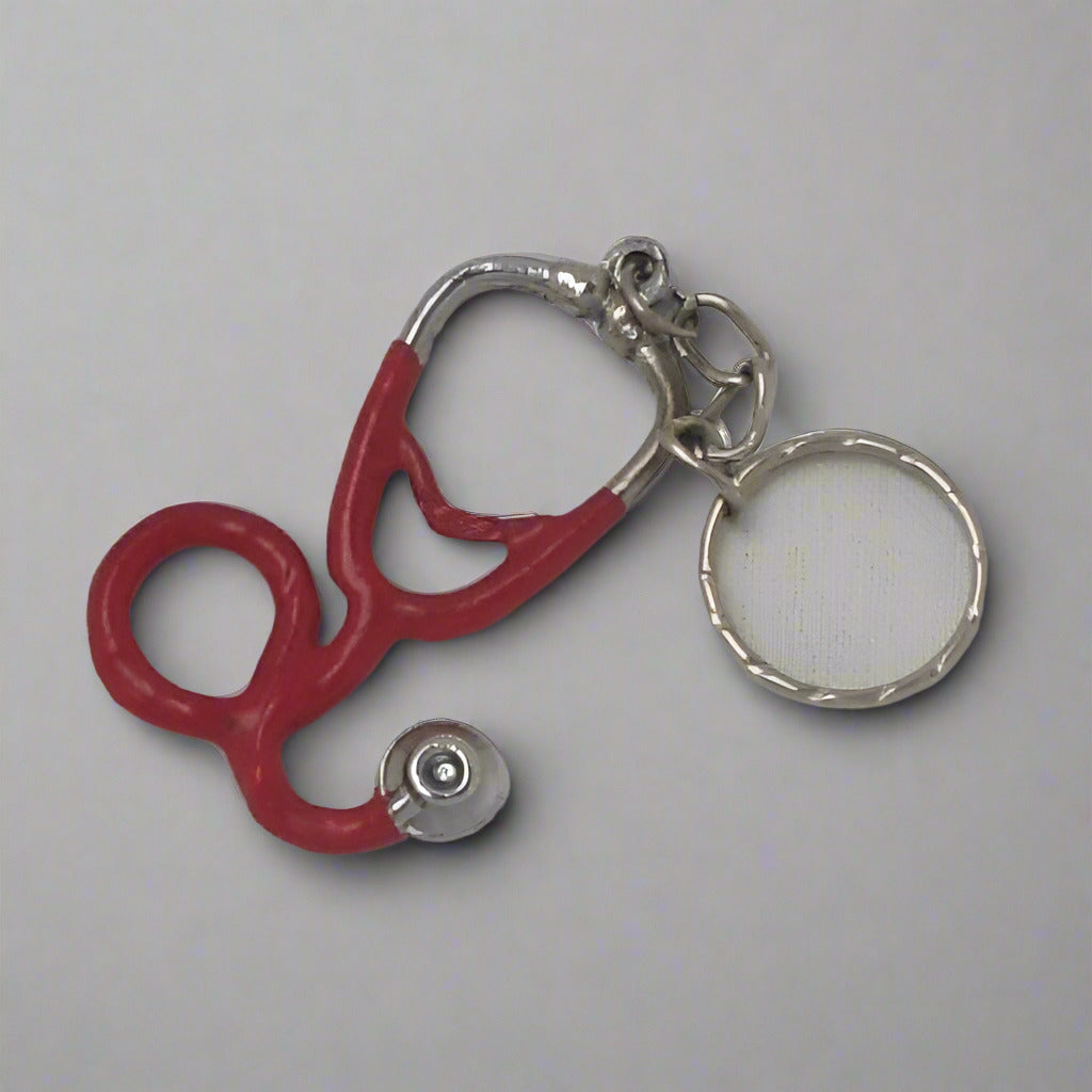Keychain - Metal Stethoscope with Rubber Coating