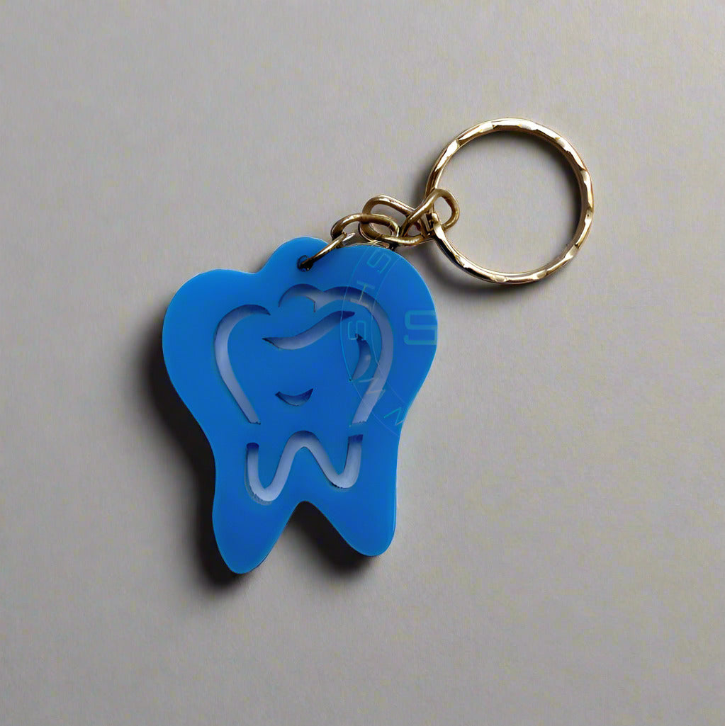 Cute Tooth Shaped Acrylic keyring Assorted Colors