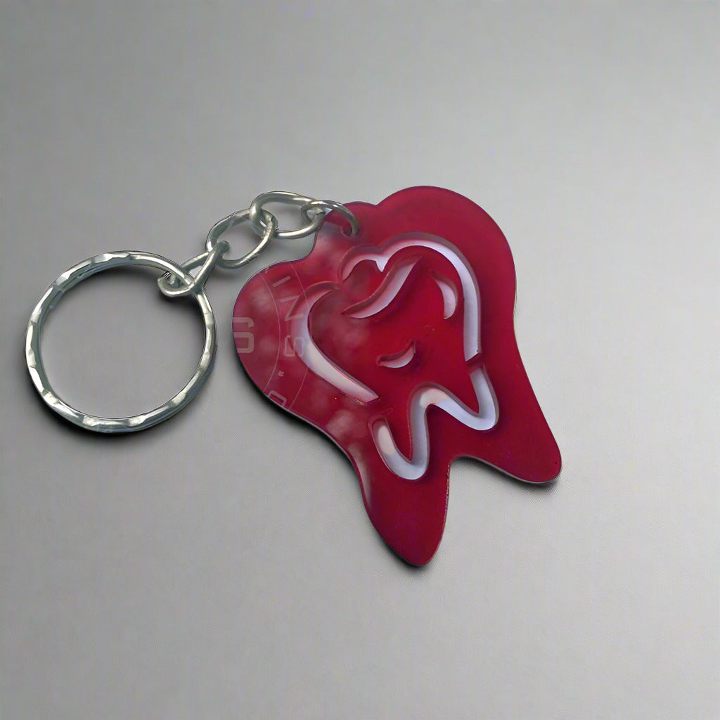 Cute Tooth Shaped Acrylic keyring Assorted Colors