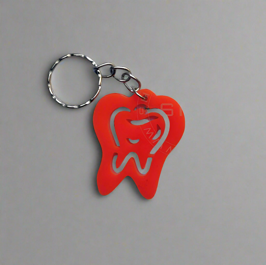Cute Tooth Shaped Acrylic keyring Assorted Colors