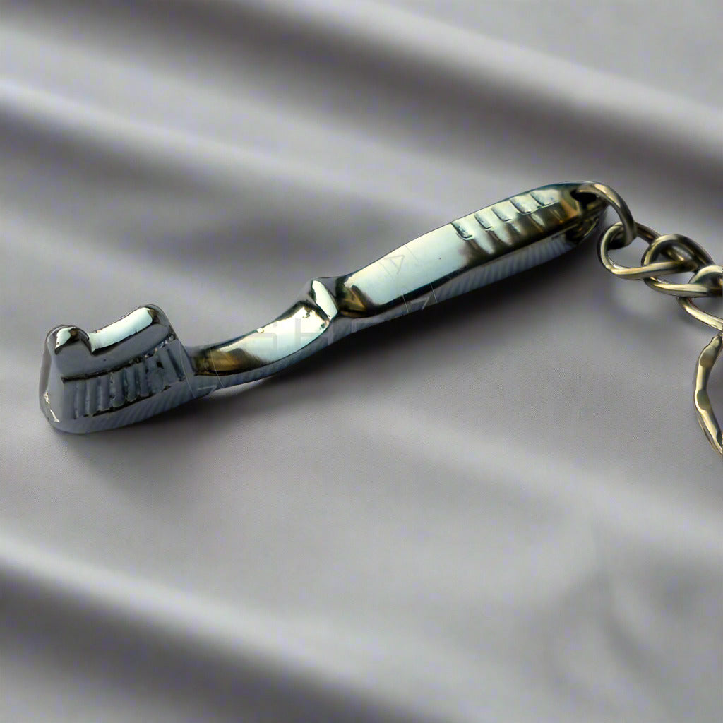 Toot Brush keychain Silver Finish